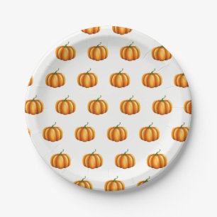 Small Little Pumpkins Halloween Thanksgiving Fall Paper Plate