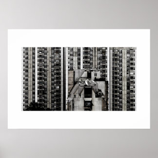 Small Living Boxes of Grey Apartment Buildings Poster