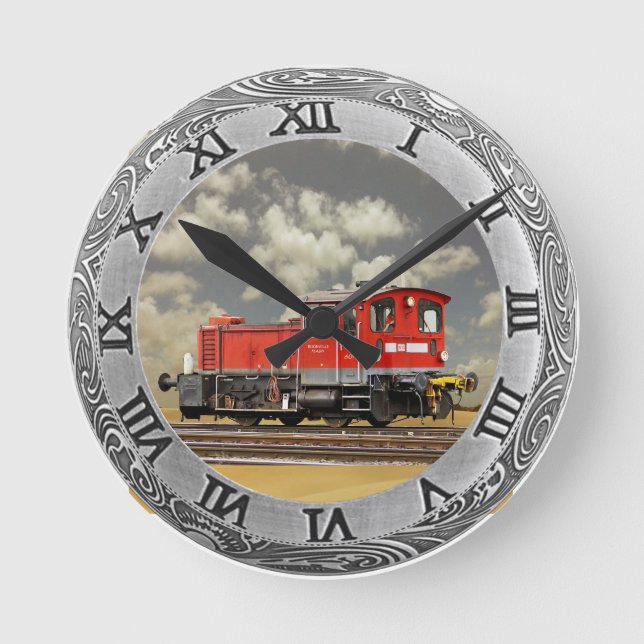 SMALL LOCOMOTIVE ROUND CLOCK (Front)
