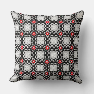 SMALL LOVE ALWAYS BLACK WHITE RED GOTHIC REPEAT  CUSHION