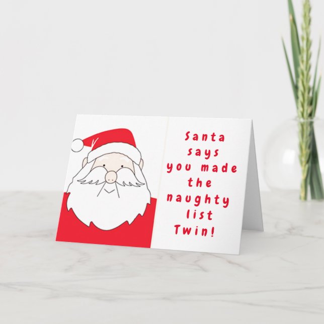 **SMALL LUMPS OF COAL FOR MY TWIN** HOLIDAY CARD (Front)