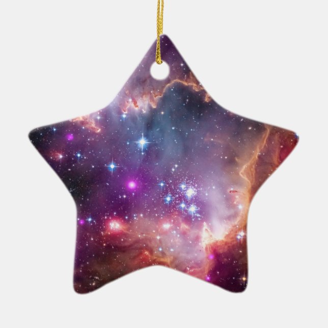 Small Magellanic Cloud Galaxy Space Ceramic Tree Decoration (Front)