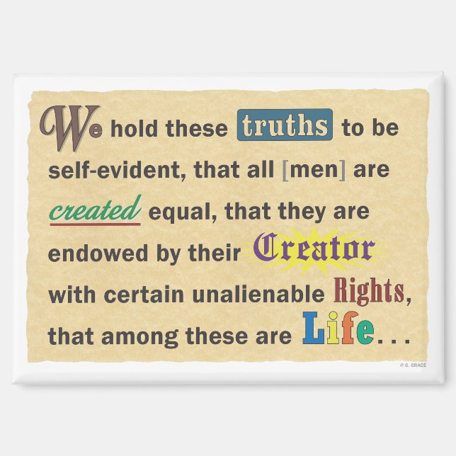 Small magnet with a declaration. (Front)