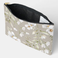 Small Magnolia Print Cosmetic Bag