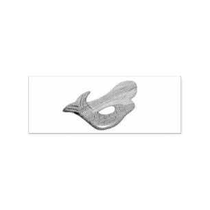 Small mermaid swimming Thunder_Cove Rubber Stamp