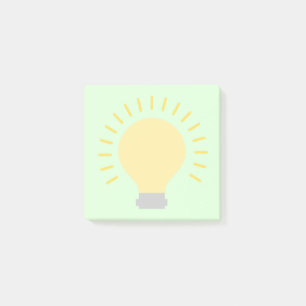 Small Mint Green Light Bulb Art 3x3 Sticky Mini Post-it Notes