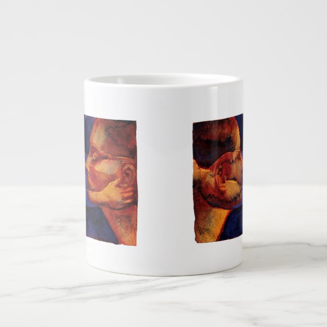 Small Mirror Twin with Figure Large Coffee Mug (Front)