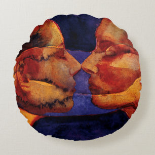 Small Mirror Twin with Figure Round Cushion