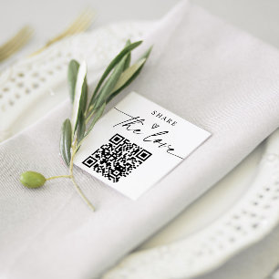 Small Modern Share the Love Cards with QR Code