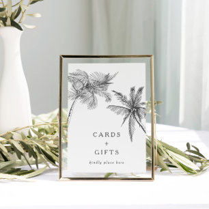  Small Modern Tropical Cards + Gifts Wedding Sign