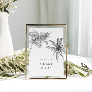  Small Modern Tropical Guest Book Wedding Sign