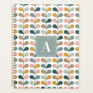 Small Monogram Initial Floral Petals Pattern Planner