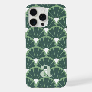 Small Monogram Letter Green Vintage Pattern iPhone 15 Pro Max Case