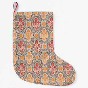 SMALL MUGHAL FLOWER PATTERN DESIGN BACKGROUND ARTp Christmas Stocking