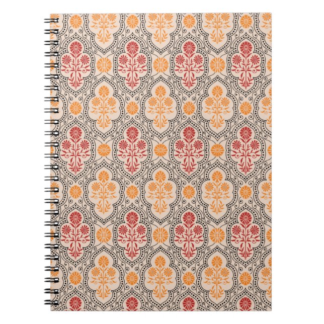 SMALL MUGHAL FLOWER PATTERN DESIGN BACKGROUND ARTp Notebook (Front)