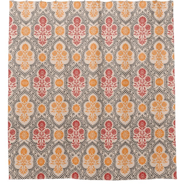SMALL MUGHAL FLOWER PATTERN DESIGN BACKGROUND ARTp Shower Curtain (Front)