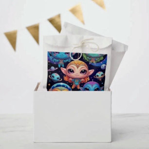 Small Multicoloured Aliens in Space Favour Bag