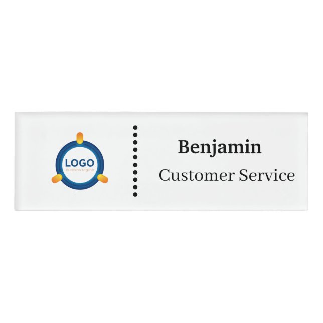 Small Name Badge Magnet Custom Logo Employee (Front)