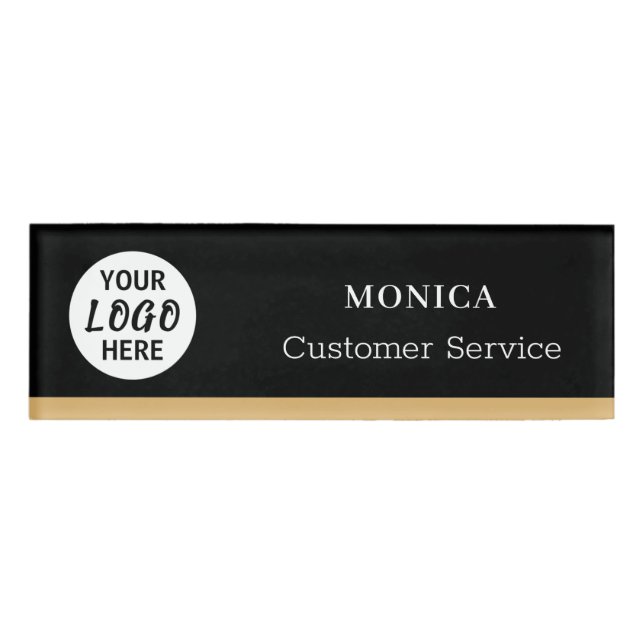 Small Name Badge Magnet Custom Logo Employee Staff (Front)