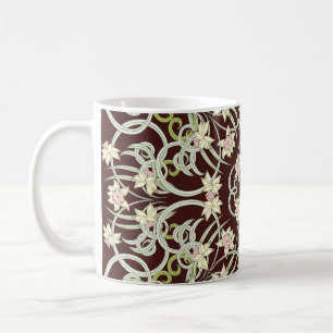 Small narcissus, art nouveau square. coffee mug