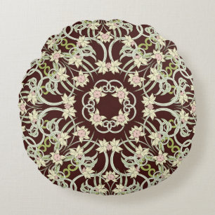 Small narcissus, art nouveau square. round cushion