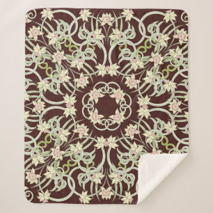 Small narcissus, art nouveau square. sherpa blanket