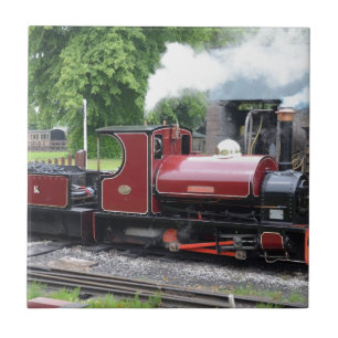 Small Narrow Gauge Locomotive Ceramic Tile