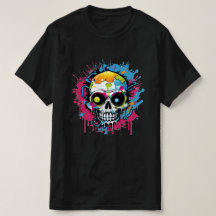 Small Naughty Skull: Graffiti Colorful T-shirt Art