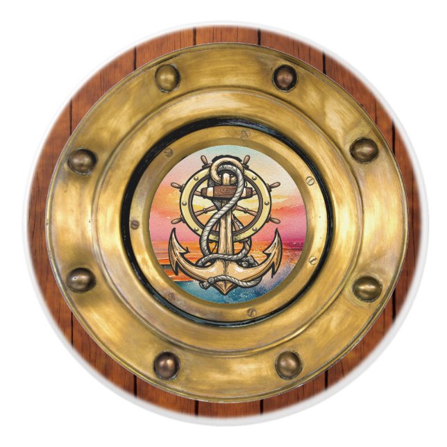 Small Nautical Porthole Drawer Knobs (Front)