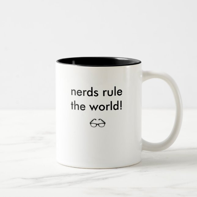 small nerd glasses, nerds rule the world! Two-Tone coffee mug (Right)