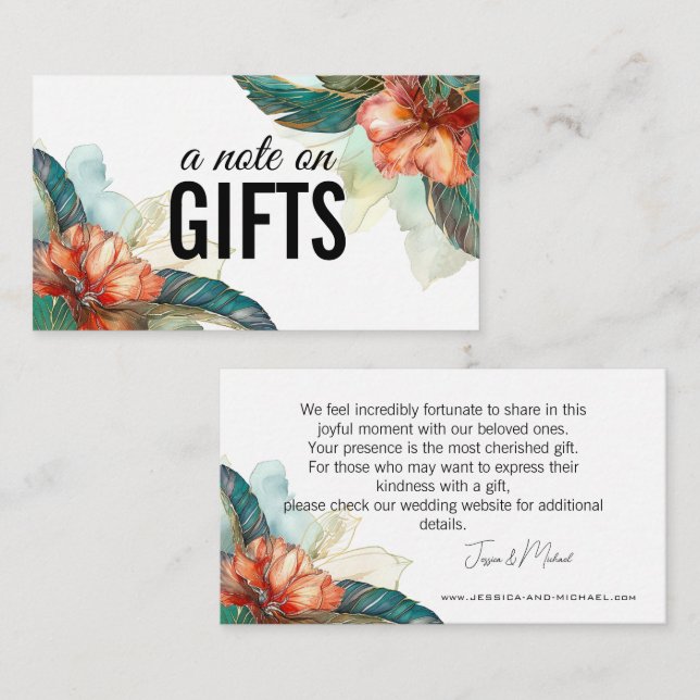 💍Small Note on GIFTS Hibiscus Serenade Paradise Enclosure Card (Front/Back)