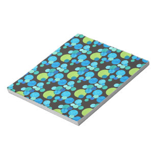 Small Notepad or Jotter, Blue Moons on Black