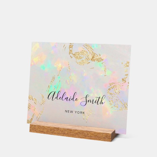 small opal background  acrylic sign (Angle)