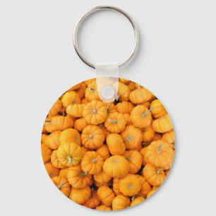 Small Orange Fall Harvest Pumpkins Key Ring