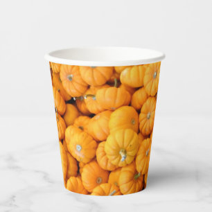 Small Orange Fall Harvest Pumpkins Paper Cups