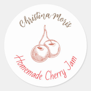 Small Organic Business Cherry Jam Label