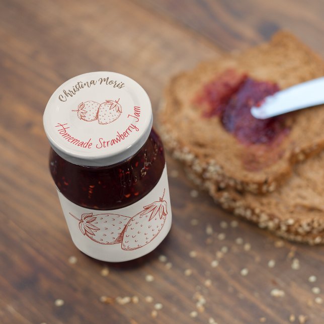 Small Organic Business Strawberry Jam Label (Creator Uploaded)