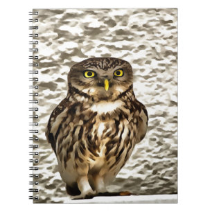 Small Owl In Camouflage Notebook