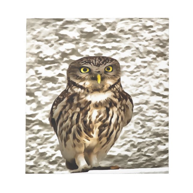 Small Owl In Camouflage Notepad (Front)