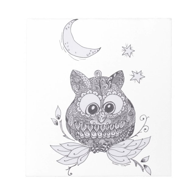 Small owl with moon notepad (Front)