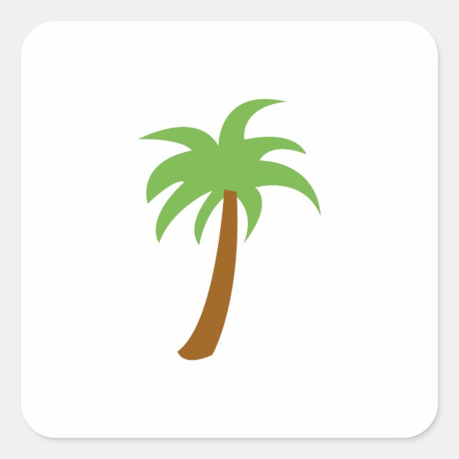 SMALL PALM TREE SQUARE STICKER (Front)
