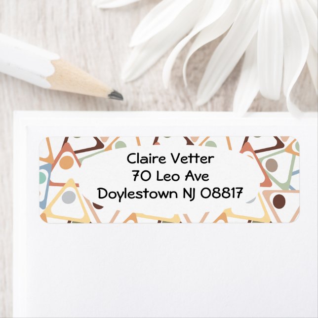 Small Pastel Triangles  Return Address Label (Insitu)