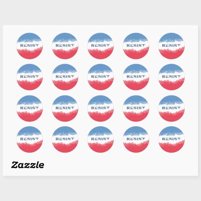 Small Patriotic Resist Political  Classic Round Sticker (Sheet)