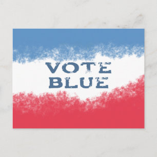 Small Patriotic Vote Blue Political  Postcard