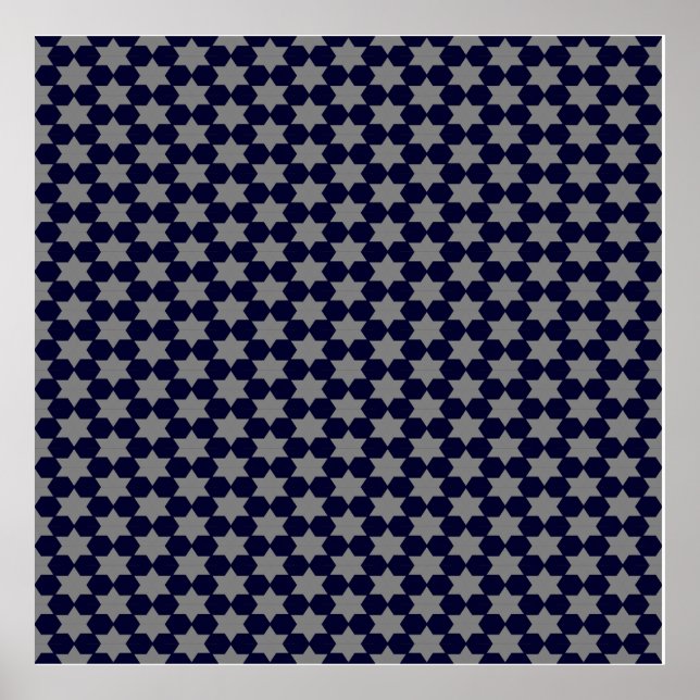 Small Patriotic White Stars Poster (Front)