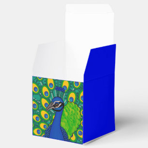 Small peacock favour box. favour box
