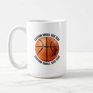 Small Personalised Text Basketball 15 oz. Custom Coffee Mug