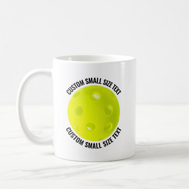 Small Personalised Text Pickleball 11 oz. Custom Coffee Mug (Left)