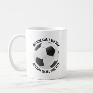 Small Personalised Text Soccer Ball 11 oz. Custom Coffee Mug