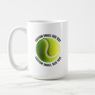 Small Personalised Text Tennis Ball 15 oz. Custom Coffee Mug